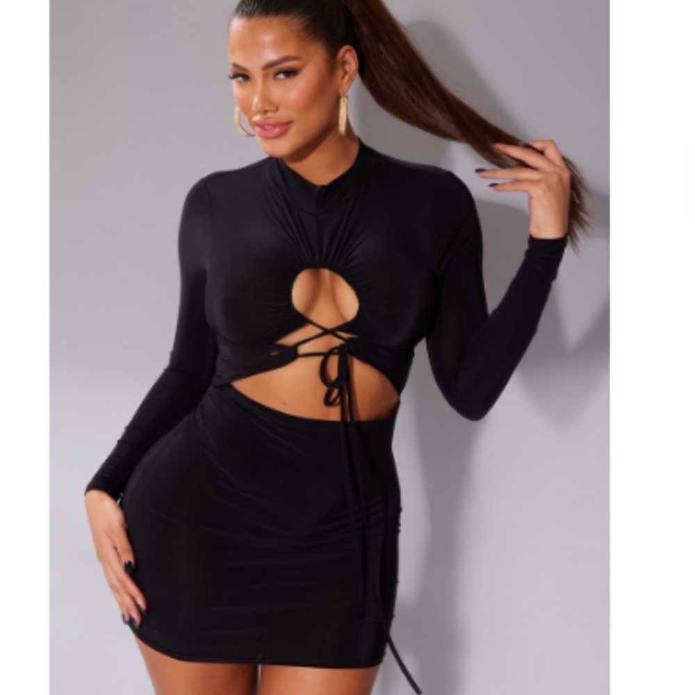 Pretty Little Thing Black Long Sleeve Dress